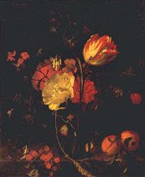 Flowers, Fruit and Insects - Maria van Oosterwijck