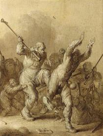 Beggars Fighting - Adriaen van de Venne