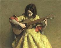 Girl with Guitar - Aaron Shikler