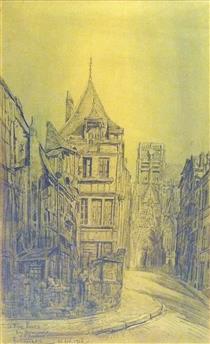 Le Vieux Rouen, Rue Haranguerie et St Vincent - Fernand Combes