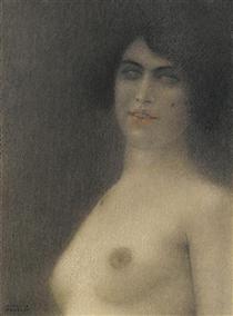 Nu aux cheveux noirs - Fernand Khnopff